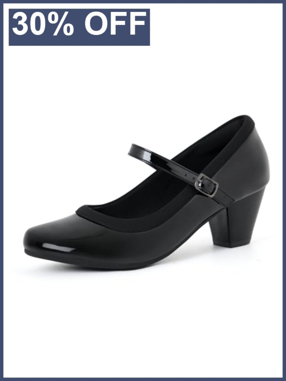 Orthopedic Mary Jane Pump Chunky Heel Cushioned Comfort